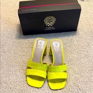 Vince Camuto Women's Yellow slide sandals Pop of Color Stylish